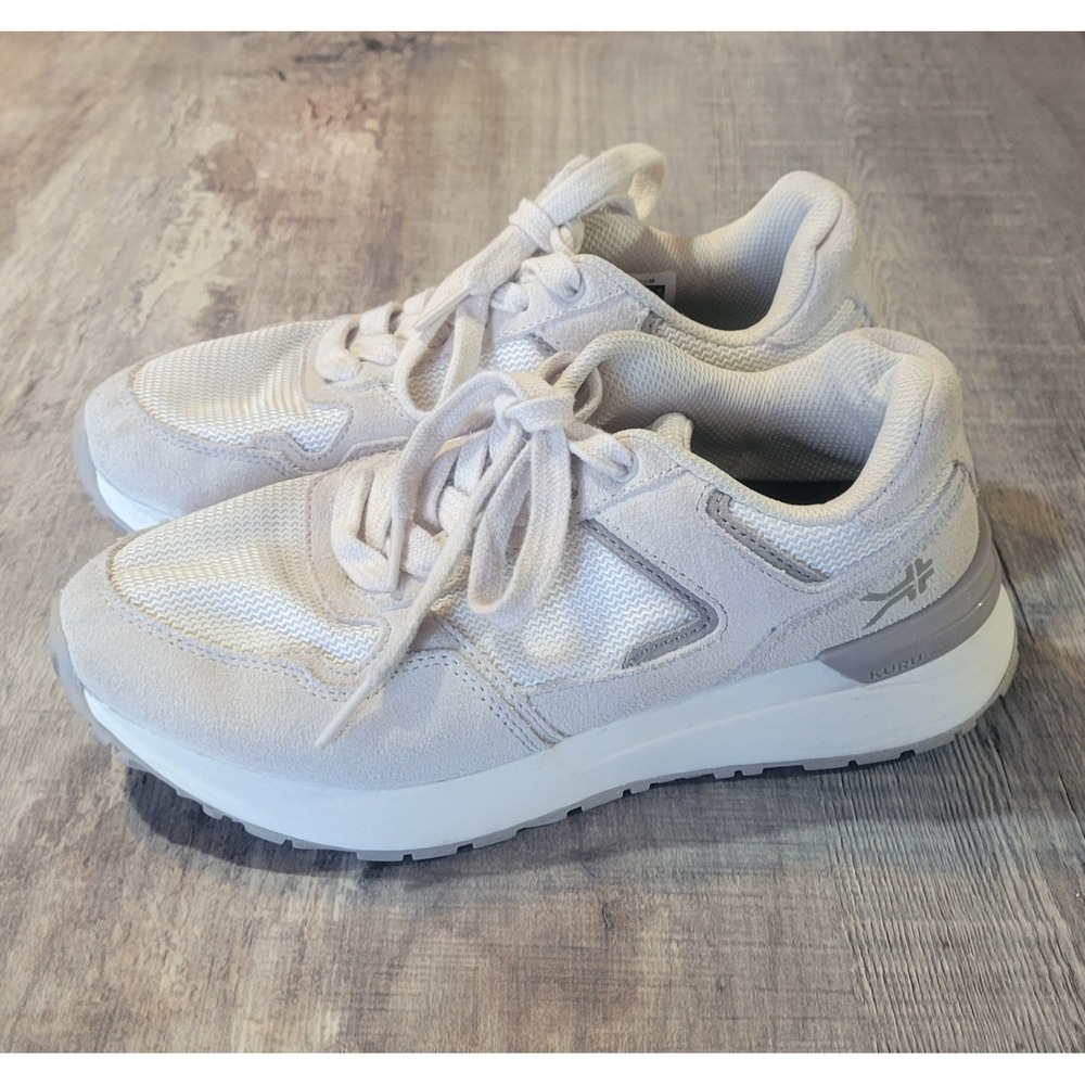 Kuru Apogee Womens Size 7.5 Beige White Athletic Running Walking Shoes Sneakers